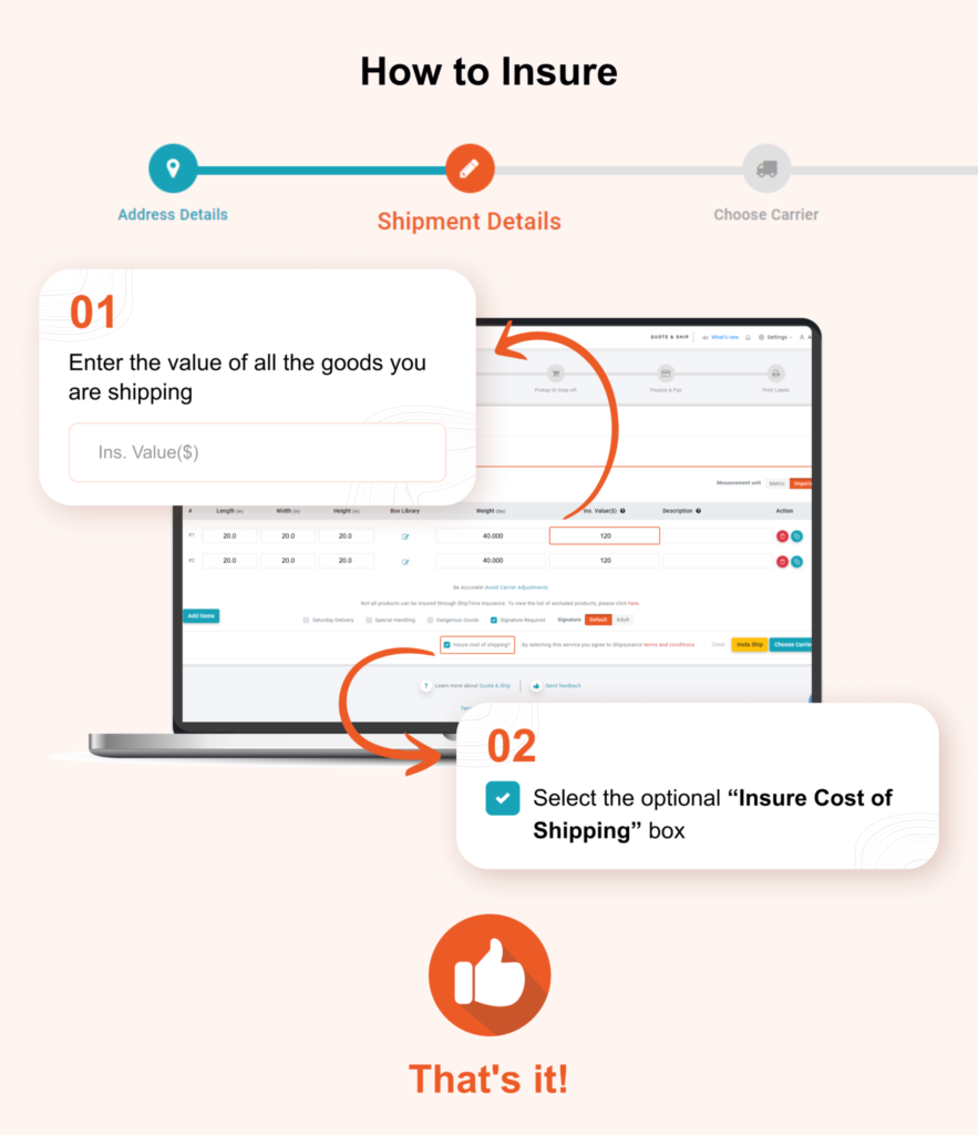 how to insure shipment