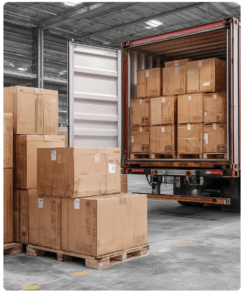 truck open with boxes